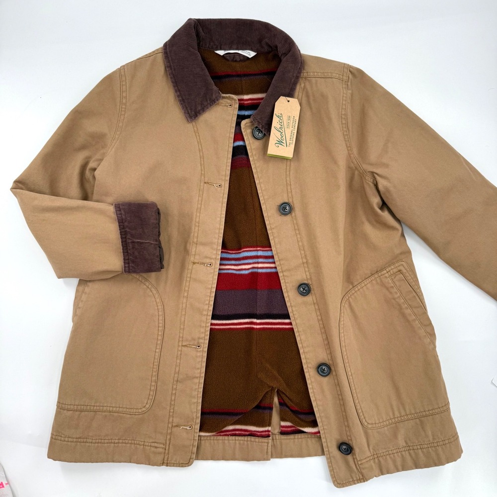 Woolrich Dorrington Barn Jacket Womens S Sedona Tan NWT Fleece Lined Corduroy
